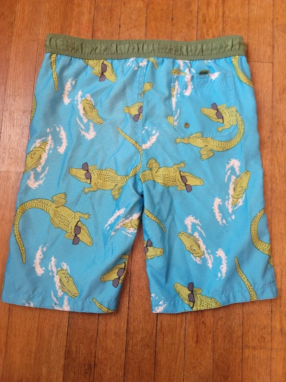 Gymboree Teal Swim Trunks with Alligator Print